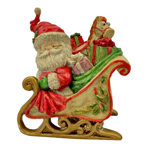 Enesco The North Pole Village Santa Claus Sleigh Sandra Zimnicki 871354 VINTAGE - Picture 2 of 5